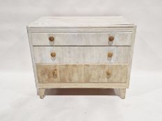Lebus Furniture chest of three long drawers, 77cm high x 95cm wide x 46cm deep