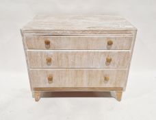 Lebus Furniture chest of three long drawers, 77cm high x 95cm wide x 46cm deep