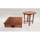 Modern table-top writing desk, 62.5cm wide and a modern octagonal occasional table, 45cm wide a 20th