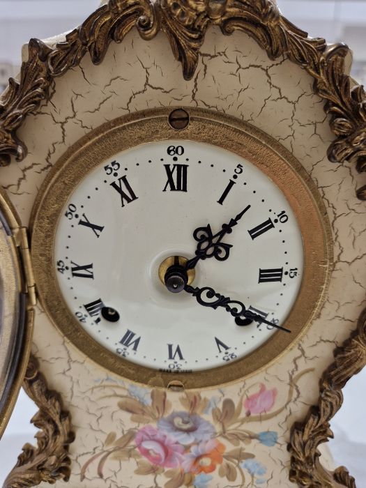 Mid-century mahogany-cased mantel clock by Elliot Clock Company, the circular dial with Roman - Image 41 of 42