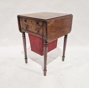 Victorian mahogany pembroke serving table, 50cm square approx.