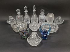 Royal Albert cut glass decanter, a Thomas Webb & Corbett cut glass decanter, a Zawiercie cut glass