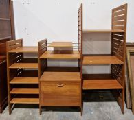 Collection of 1970's teak ladderax for Staples unit and related items to include three sections, a