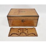 A Victorian brass bound walnut writing box together with walnut extending book ends (2)