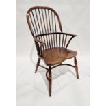 Windsor stickback elbow chair with crinoline stretcher Condition ReportChair appears to be 19th