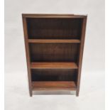 20th century mahogany three shelf bookcase, 97cm high x 61cm wide x 25cm deep