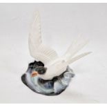 Royal Crown Derby porcelain model of a Tern on a wave, printed mark to base and signed Y.