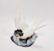 Royal Crown Derby porcelain model of a Tern on a wave, printed mark to base and signed Y.