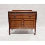 20th century oak sideboard, single drawer above pair of panelled cupboards, 80cm high x 91cm wide