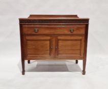 20th century oak sideboard, single drawer above pair of panelled cupboards, 80cm high x 91cm wide