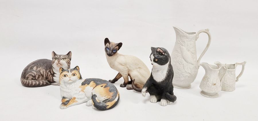 Four Franklin Mint porcelain models of cats, designed by Eric Tenney, 'Anticipation', ' - Image 7 of 12