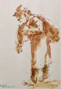 Roland Batchelor (1889-1990) Watercolour "On His Way (2)" depicting elderly gentleman, signed