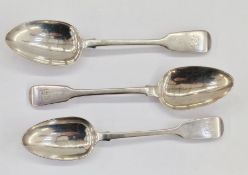 A pair of Victorian serving spoons, London 1848, makers mark RW, 4toz approx. and William IV
