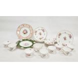 Royal Crown Derby porcelain part tea service, floral spray decorated, viz:- eight teacups, six