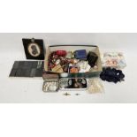 Quantity of vintage costume jewellery and other collectables, to include brooches, silver plated