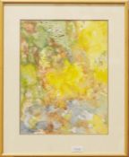 Modern abstract watercolour, two framed maps of Hampshire and Kent, J Morris Hosking pair of