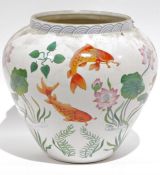Large Chinese-style vase by The Franklin Mint, stamped to base 'The Vase of the Golden Carp' by
