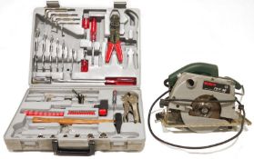 Bosch PKS46 circular saw, together with a tool set in hard case to include spanners, screwdrivers,