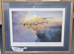 Stuart Brown Limited edition print  "Twilight Thunder", Avro Lancasters of the Royal Air