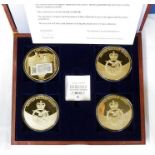 Collection of presentation sets (five) of copper gilt medallions to comprise of Rule Britannia (