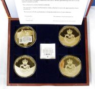 Collection of presentation sets (five) of copper gilt medallions to comprise of Rule Britannia (