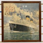 William McDowell (1888-1950) Colour print for KB Radio  'Queen Elizabeth' 48.5cm x 46.5cm KB (