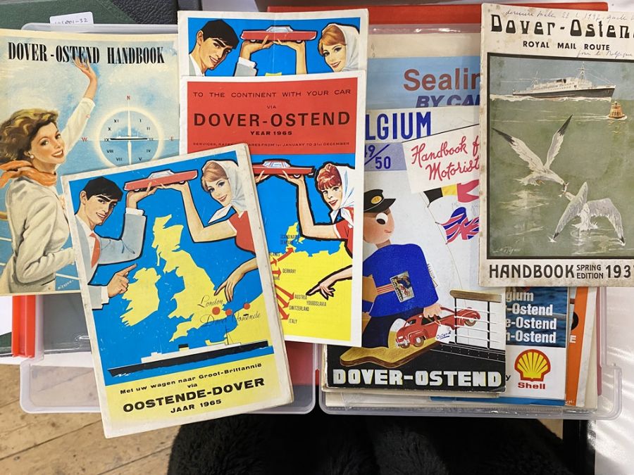 Belgium, boxed collection of Ostend-Dover postcards, souvenirs and ephemera in three plastic cases - Image 10 of 18
