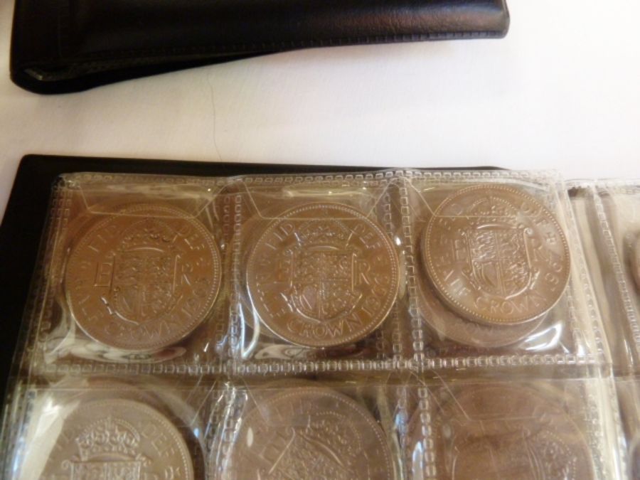 Folders of coins (five) comprising of silver (pre 47) half coins (34) nickel (five), florins (pre - Image 21 of 49