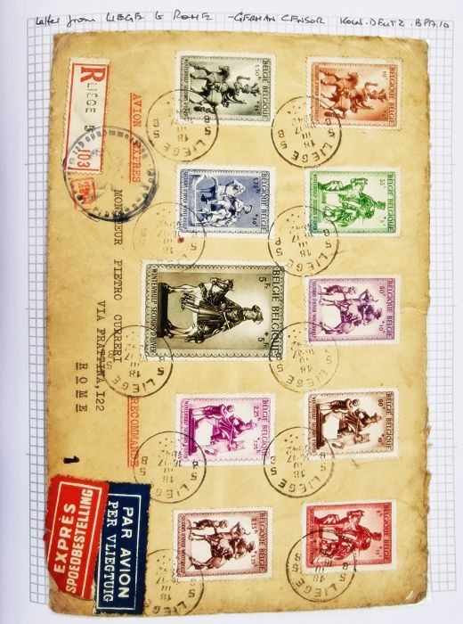 Belgium: Liege - related stamps and postal history 1860's in three red 'Simplex' albums. Various - Image 13 of 20