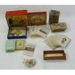 Speech Day puzzle, the game 'Auctioneer', Snap, the Turnstile puzzle, miniature cards, etc (1 box)