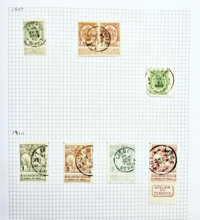 Belgium: Liege - related stamps and postal history 1860's in three red 'Simplex' albums. Various - Image 6 of 20