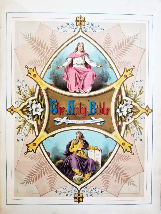 Holy Bible, Rev. John Brown, Edinburgh, Thomas C. Jack, frontis portrait with tissue guard, - Image 4 of 10