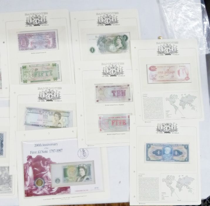 Folder of banknotes, eight world notes from Australia, seven Britain Armed Forces from £5 to 5p, two - Image 4 of 22