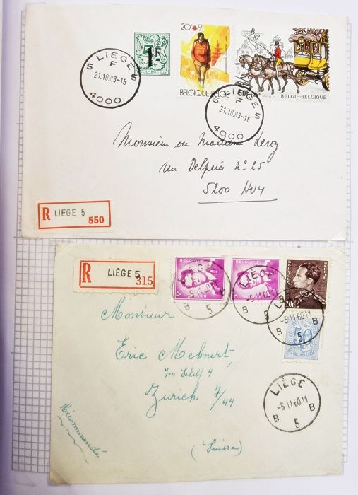 Belgium: Liege - related stamps and postal history 1860's in three red 'Simplex' albums. Various - Image 4 of 20