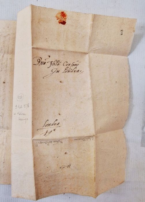 Belgium: Corsini Letter of 9 February 1575 from Bruges to London, apparently one of only 13 - Image 3 of 8