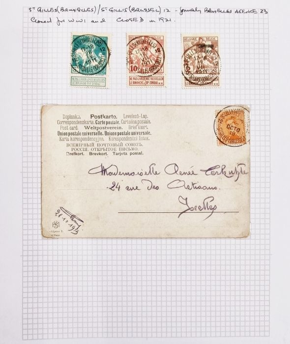 Provincial postmarks of Brabant in black 130+ page ring binder including registered, railway, - Image 7 of 14