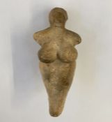 Stone Age Venus idol with small cavity in the legs, 12cm x 6cm wide approx.