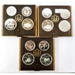 Three boxes of Canadian Olympic Coin Proof Sets, two with certificate of authenticity (3)