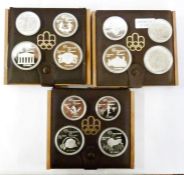 Three boxes of Canadian Olympic Coin Proof Sets, two with certificate of authenticity (3)