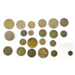 Interesting lot of copper/bronze/brass coinage, various grades including Roman, Charles I, Charles