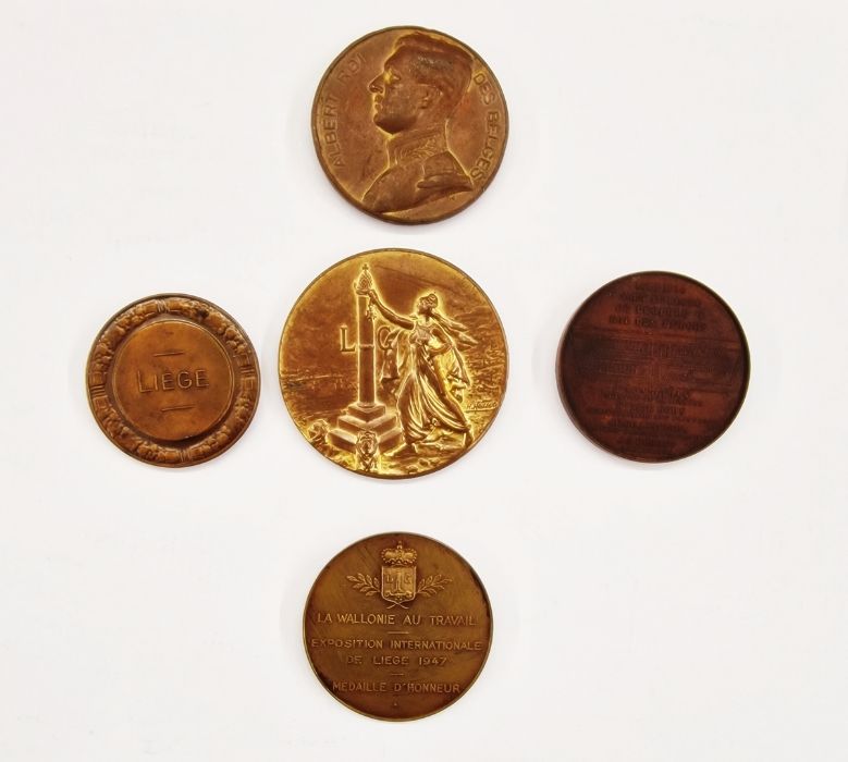 Belgium: plastic case containing five commemorative medals – 1850 Liege Civil and Military - Image 6 of 6