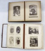 Five mid-late Victorian photograph and carte de visite albums containing nearly 350 photographs,