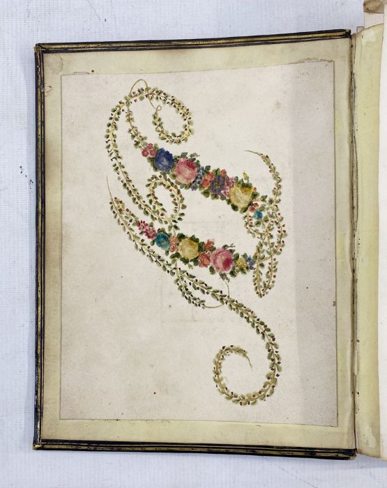 Early 19th century leatherbound journal, containing various anecdotes, letters, paintings and - Image 14 of 14