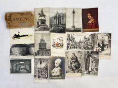 Nine albums of early to mid 20th century postcards and a small box of loose postcards, to include