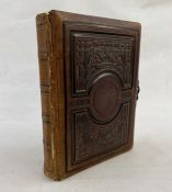 Late Victorian photograph album music box inscribed and dated September 8th 1889, the pages with