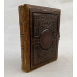 Late Victorian photograph album music box inscribed and dated September 8th 1889, the pages with