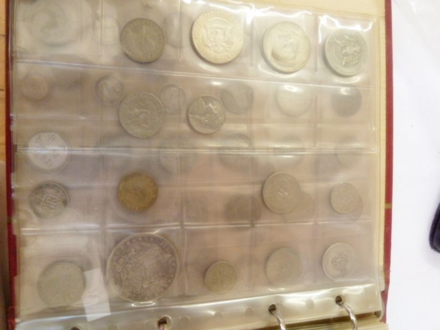 Folders of coins (five) comprising of silver (pre 47) half coins (34) nickel (five), florins (pre - Image 45 of 49