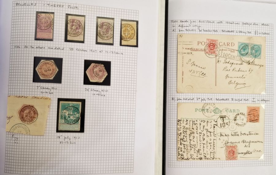 Belgium: postal service postmarks with others from late 1800's in 3 black Centinal albums with - Image 9 of 15