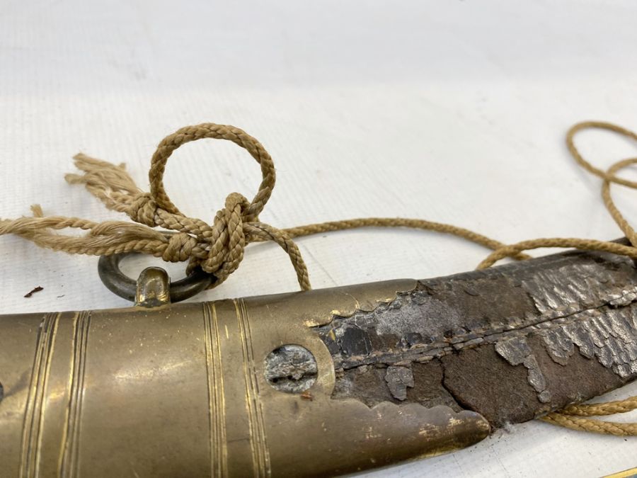1803 pattern officer's sabre with ornate gilt engraved blued blade, pierced brass hand guard and - Image 13 of 26