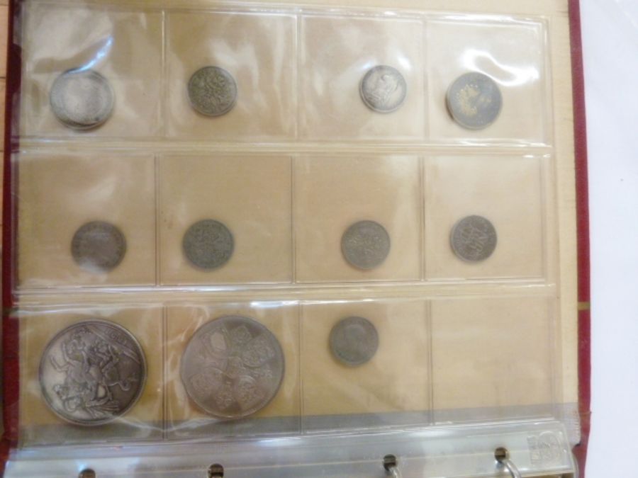 Folders of coins (five) comprising of silver (pre 47) half coins (34) nickel (five), florins (pre - Image 43 of 49